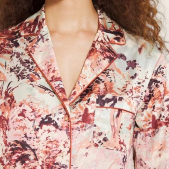 NWT Soma Satin Notch Collar Top & Short Pajama Set - Picture 5 of 6